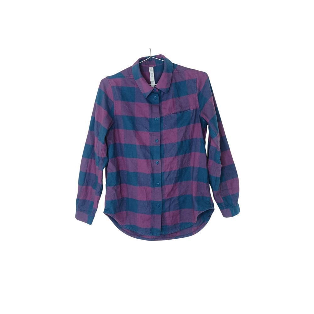 Lululemon Full Day Ahead Flannel Button Down Shirt SZ 4 - Picture 2 of 14